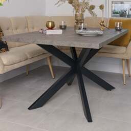 Jupiter 150cm Dining Table - Faux Concrete - With Sloane Corner Bench - thumbnail 5