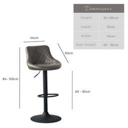 Jonathan Bar Stool in Grey - thumbnail 6