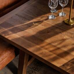 Brisbane 200cm Dining Table & Industrial Corner Bench in Tan - thumbnail 5