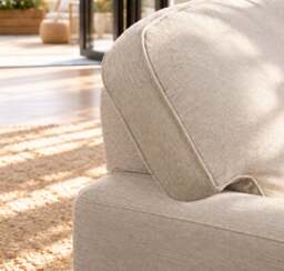 Eastbourne 3 Seater Sofa in Natural with Grey Stripe Cushions - thumbnail 5