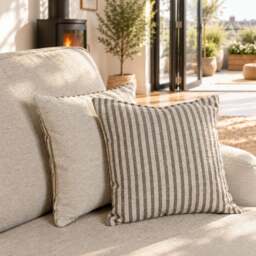 Eastbourne 3 Seater Sofa in Natural with Grey Stripe Cushions - thumbnail 6