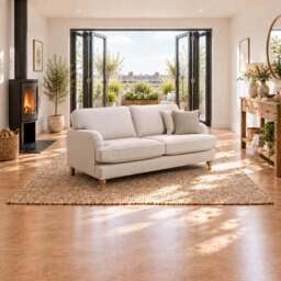 Eastbourne 3 Seater Sofa in Natural with Grey Stripe Cushions - thumbnail 1