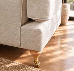 Eastbourne 3 Seater Sofa in Natural with Grey Stripe Cushions - thumbnail 4
