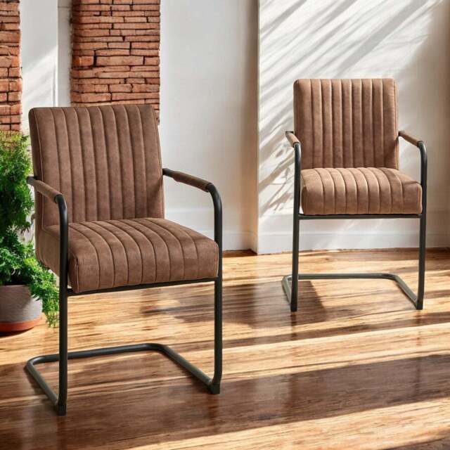 Adele Pocket Sprung Dining Chair - Light Brown (Set of 2) - image 1