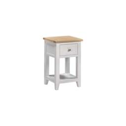 Tetbury 1 Drawer Lamp Table With Shelf in Painted / Oak - thumbnail 4