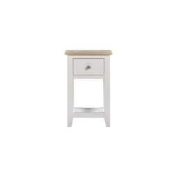 Tetbury 1 Drawer Lamp Table With Shelf in Painted / Oak - thumbnail 3