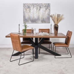 Soho Dining Table 200cm & 4 Hardy Dining Chairs - Tan - thumbnail 1