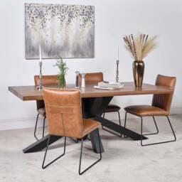 Soho Dining Table 200cm & 4 Hardy Dining Chairs - Tan - thumbnail 2
