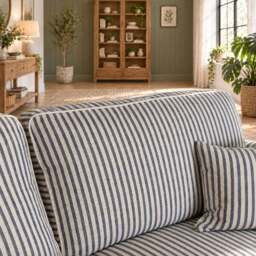 Eastbourne 2 Seater Sofa in Navy Stripe with Navy Stripe Cushions - thumbnail 4