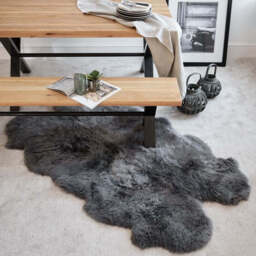 New Zealand Extra-Large Grey Sheepskin Rug - 110cm x 180cm - thumbnail 3