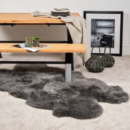 New Zealand Extra-Large Grey Sheepskin Rug - 110cm x 180cm - thumbnail 1