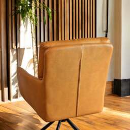 Parma Dining Chair Pocket Sprung - Tan Faux Leather (Set of 2) - thumbnail 4