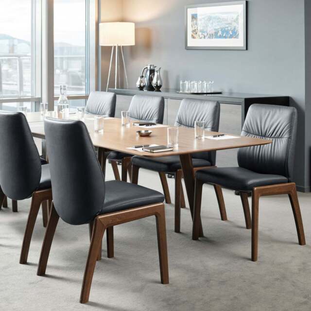 Stressless Mint Low Back Dining Chair with Traditional Base - Large with Arms / Stressless Paloma - image 1