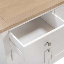 Tetbury 3 Door 3 Drawer Sideboard in Painted / Oak - thumbnail 6