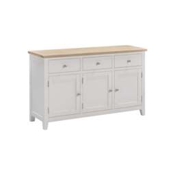 Tetbury 3 Door 3 Drawer Sideboard in Painted / Oak - thumbnail 3