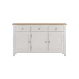 Tetbury 3 Door 3 Drawer Sideboard in Painted / Oak - thumbnail 2
