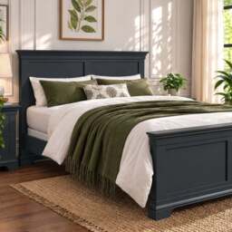 Provence Double Bedframe in Black - thumbnail 2