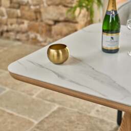 Sutton 160cm Dining Table - Ash with Frampton Corner Bench LHF & Flat Bench in White - thumbnail 5