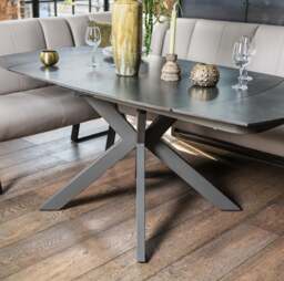 Saturn 130-190cm Motion Table Dark Grey & Sonoma Corner Bench in Putty - thumbnail 2