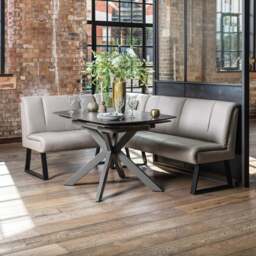 Saturn 130-190cm Motion Table Dark Grey & Sonoma Corner Bench in Putty - thumbnail 5