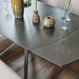Saturn 130-190cm Motion Table Dark Grey & Sonoma Corner Bench in Putty - thumbnail 6
