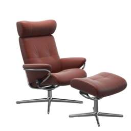Stressless Berlin Recliner with Headrest and Footstool with Cross Base - Stressless Fabrics - thumbnail 2