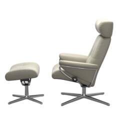 Stressless Berlin Recliner with Headrest and Footstool with Cross Base - Stressless Fabrics - thumbnail 3
