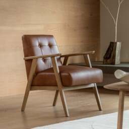 Blackhall Armchair Antique Brown Leather - thumbnail 1