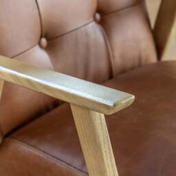 Blackhall Armchair Antique Brown Leather - thumbnail 3