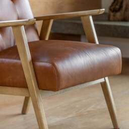 Blackhall Armchair Antique Brown Leather - thumbnail 2