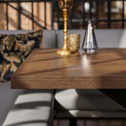 Jupiter Dining Set - Dark Oak - With LHF Corner Bench in Light Grey - thumbnail 5