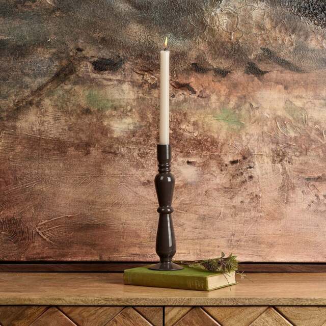 Royal Glass Candle Stick in Carbon - Small - image 1
