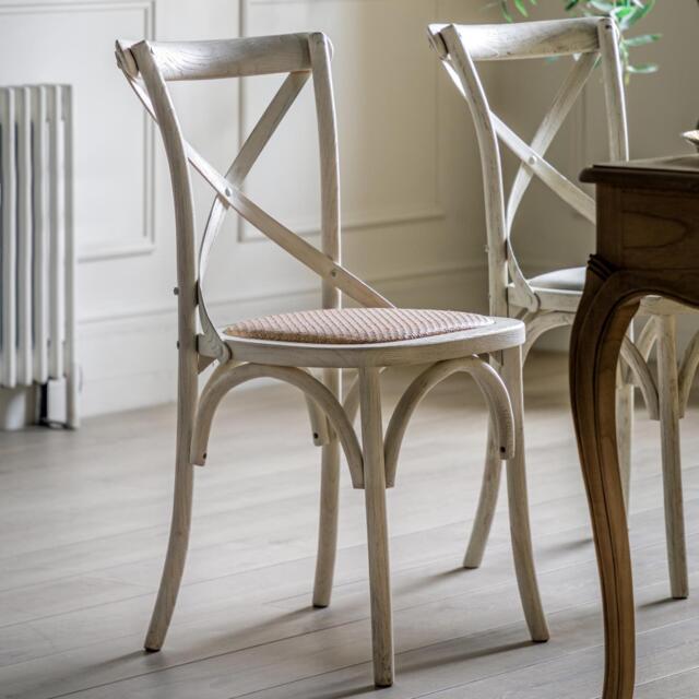 Cafe Chair White/Rattan (Set of 2) - image 1