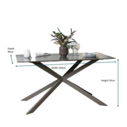 Saturn Dining Table 150cm in Dark Grey - thumbnail 6