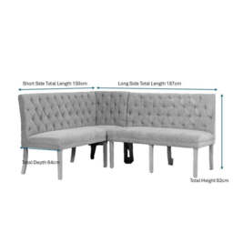 Boston Corner Bench in Grey (Right Hand Facing) - thumbnail 5