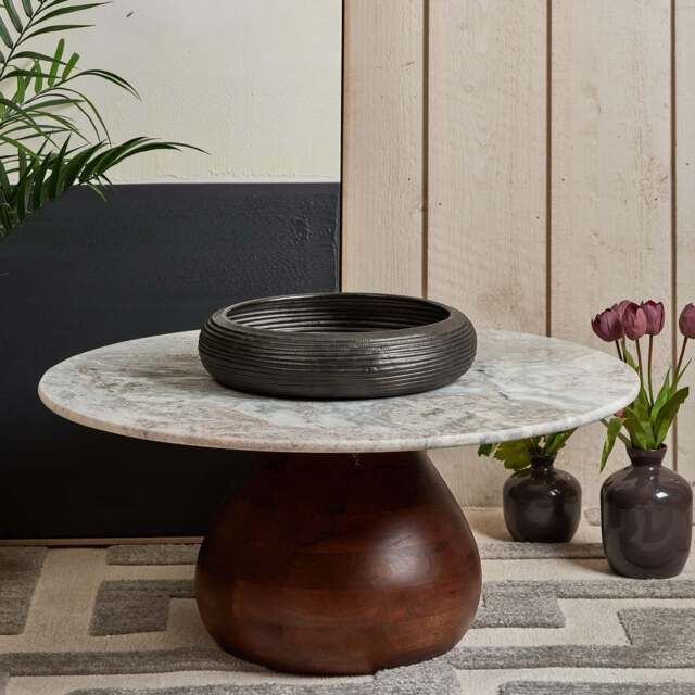 Metal Bowl Tray in Matt Black Finish - Small - image 1