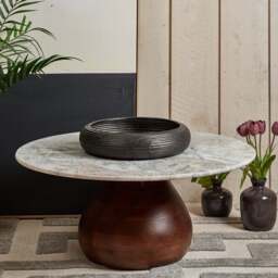 Metal Bowl Tray in Matt Black Finish - Small - thumbnail 1