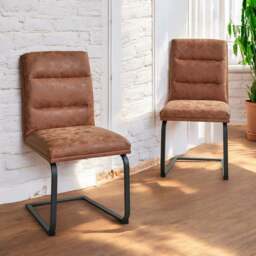 Industrial Dining Chair - Tan (Set of 2) - thumbnail 1