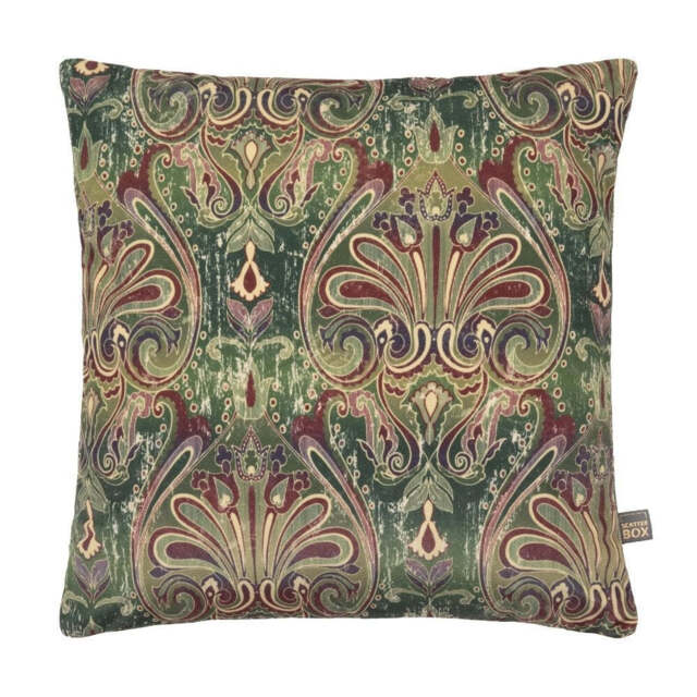 Vintage Damask Green Cushion 45x45cm - image 1