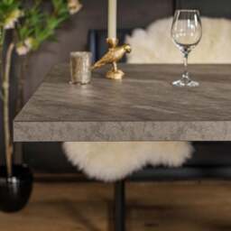 Jupiter Dining Set - Faux Concrete - With RHF Corner Bench & Low Bench in Blue - thumbnail 6