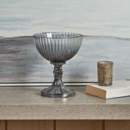 Glass U-Style Fruit Bowl with Base in Luster Grey - thumbnail 2
