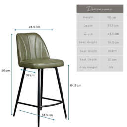 Walton Bar Stool - Olive Green - thumbnail 6