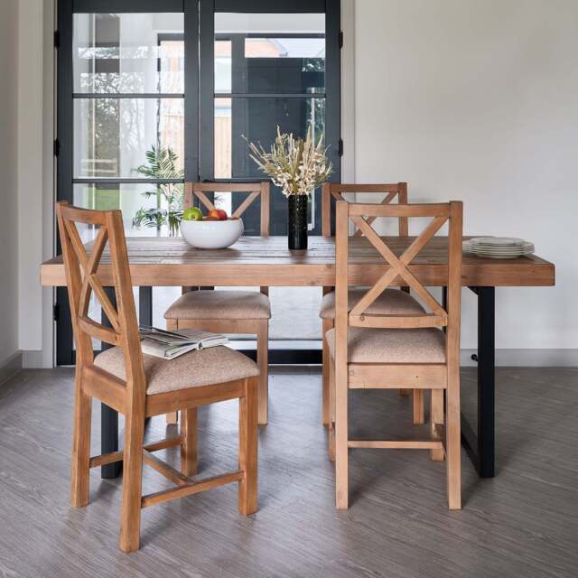 Adelaide 180cm Dining Table with 4 Adelaide Upholstered Chairs - image 1