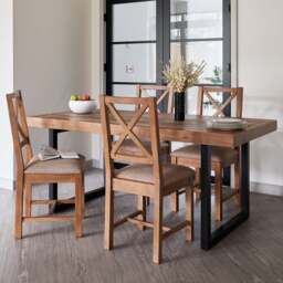 Adelaide 180cm Dining Table with 4 Adelaide Upholstered Chairs - thumbnail 2