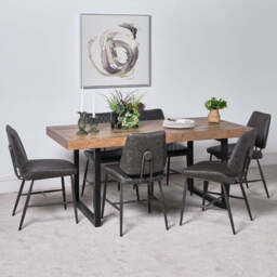 Adelaide 180cm Dining Table & 6 Digby Dining Chairs - Grey - thumbnail 2