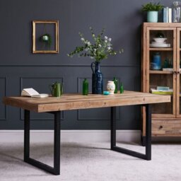 Adelaide 180cm Dining Table with Industrial Corner Bench in Grey and 158cm Flat Bench - thumbnail 4