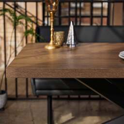 Jupiter Dining Set - Dark Oak - With RHF Corner Bench & Low Bench in Black - thumbnail 4