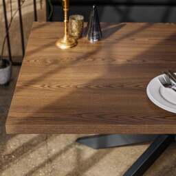 Jupiter Dining Set - Dark Oak - With RHF Corner Bench & Low Bench in Black - thumbnail 6