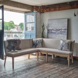 Hampton Grey Corner Bench - Right Hand Facing - thumbnail 1