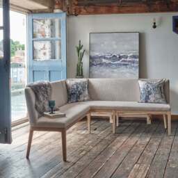 Hampton Grey Corner Bench - Right Hand Facing - thumbnail 2